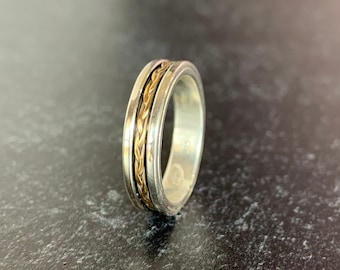 Sterling and braided bronze band