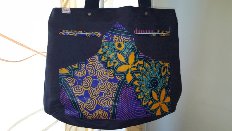 Jean and African fabric bag