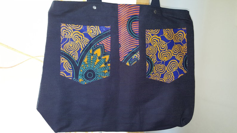 Jean and African fabric bag