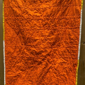 Handmade Quilt Black, Orange, and Yellow Baby Blanket Modern, Machine Washable image 4