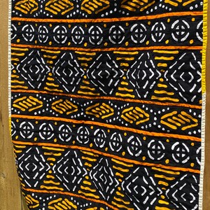 Handmade Quilt Black, Orange, and Yellow Baby Blanket Modern, Machine Washable image 2