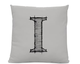 Initial Pillow - Letter Pillow - Pillow with Letter I - Monogrammed Pillow - Custom Throw Pillow