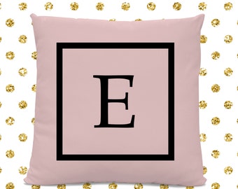 Initial Pillow - Letter Pillow - Pillow with Letter E - Monogrammed Pillow - Custom Throw Pillow - Pink Letter Pillow