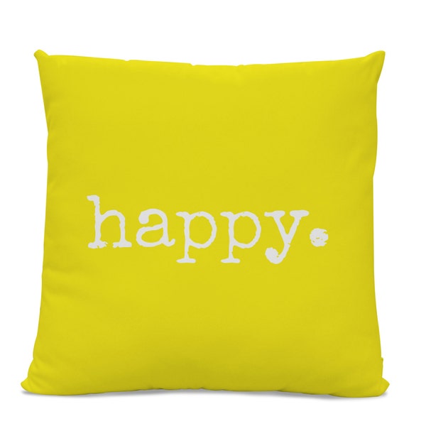 Happy Pillow - Yellow Pillow - Throw Pillow