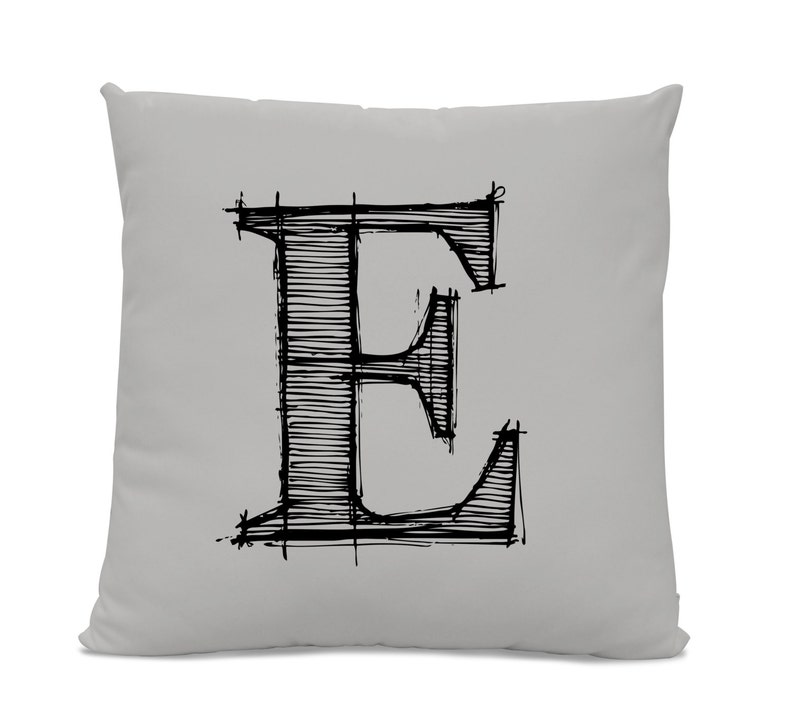 Initial Pillow Letter Pillow Pillow With Letter E Monogrammed Pillow