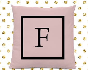 Initial Pillow - Letter Pillow - Pillow with Letter F - Monogrammed Pillow - Custom Throw Pillow - Pink Letter Pillow