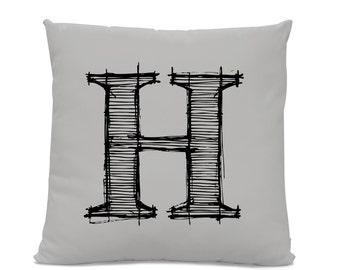 Initial Pillow - Letter Pillow - Pillow with Letter H - Monogrammed Pillow - Custom Throw Pillow