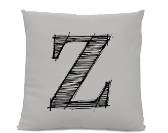 Initial Pillow - Letter Pillow - Pillow with Letter Z - Monogrammed Pillow - Custom Throw Pillow