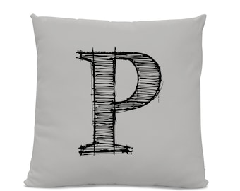 Initial Pillow - Letter Pillow - Pillow with Letter P - Monogrammed Pillow - Custom Throw Pillow