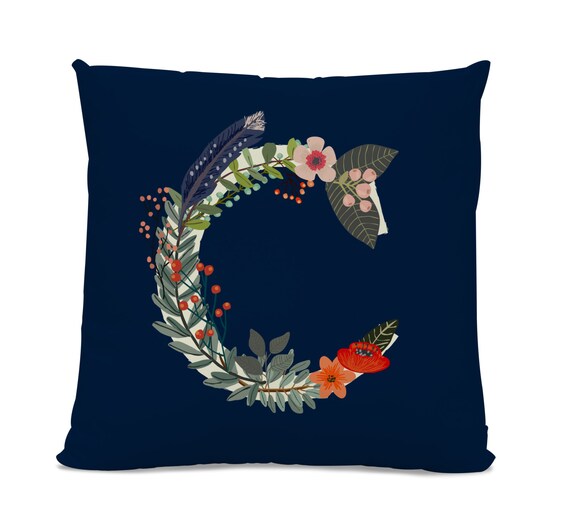 Initial Pillow Floral Letter Pillow Kids Throw Pillows: Letter W Throw