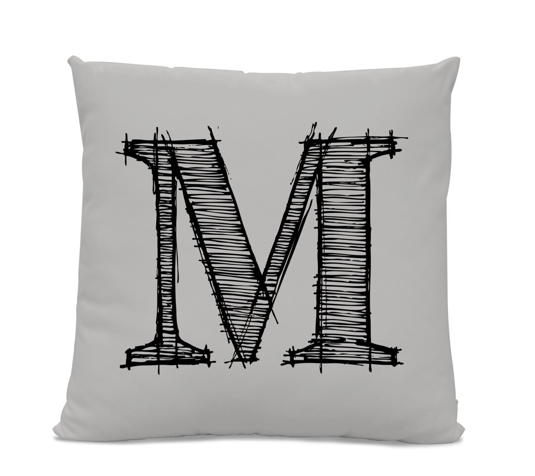 Initial Pillow Letter Pillow Pillow With Letter M Monogrammed Pillow Custom Throw Pillow Etsy