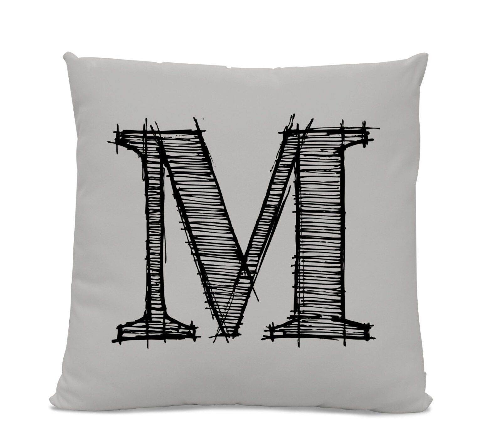 Initial Pillow Letter Pillow Pillow With Letter M Monogrammed Pillow
