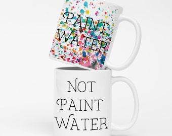 Set taza de café - Agua de pintura - No pintar juego de tazas de agua - Tazas de artista - Conjunto de regalo de artista - Tazas de pintor - Regalo para artista - Regalo creativo