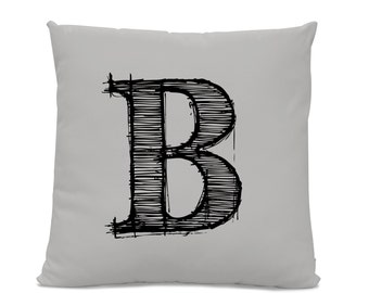 Initial Pillow - Letter Pillow - Pillow with Letter B - Monogrammed Pillow - Custom Throw Pillow