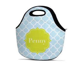 Bolsa de almuerzo personalizada - Bolsa de almuerzo monograma - Bolsa de almuerzo personalizada - Nombre Bolsa de almuerzo - Bolsa de almuerzo aislada - Bolsa de almuerzo de neopreno