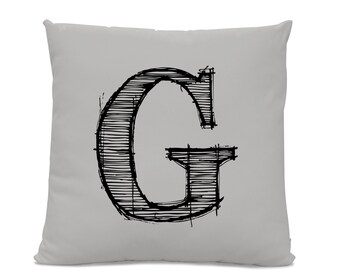 Initial Pillow - Letter Pillow - Pillow with Letter G - Monogrammed Pillow - Custom Throw Pillow