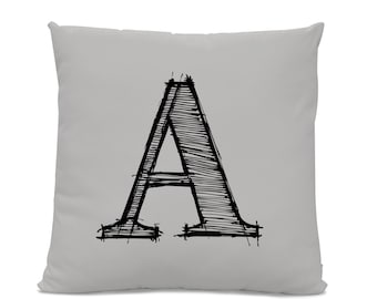 Initial Pillow - Letter Pillow - Pillow with Letter A - Monogrammed Pillow - Custom Throw Pillow