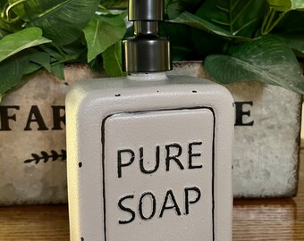 Rustic Soap Dispenser, Kitchen, Bath, Chalk Paint