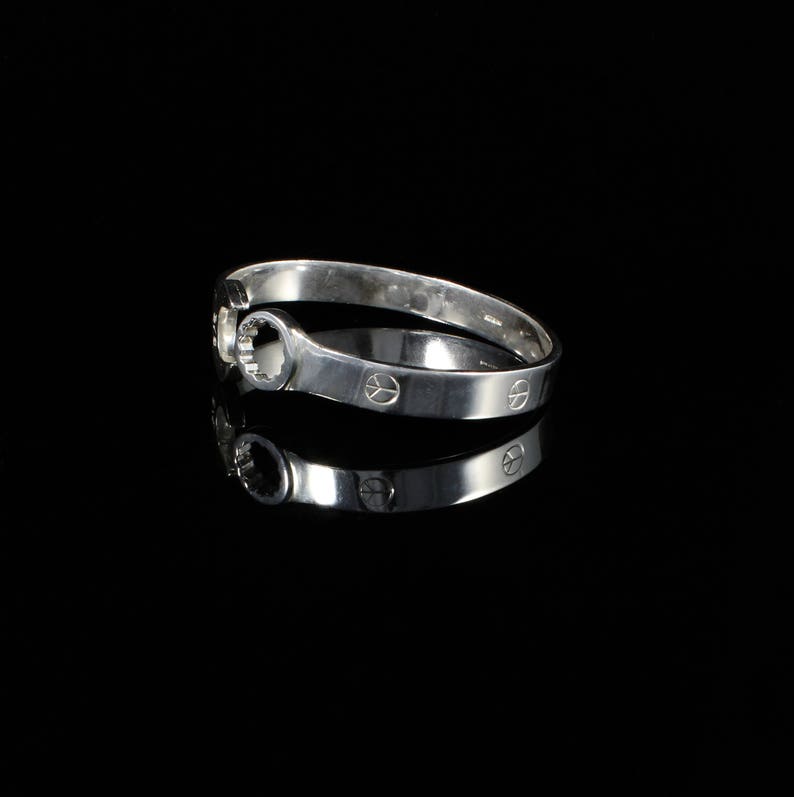 Mechanic Spanner handmade Bangle in Solid Sterling Silver .925