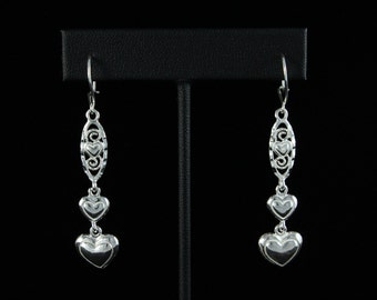 Heart Earrings in .925 Sterling Silver