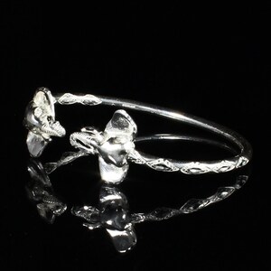 Large Elephant Head West Indian Bangle in .925 Sterling Silver with .150 thickness image 7