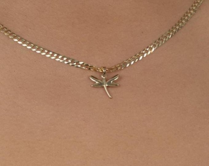 Dragonfly Pendant in 14 KT Yellow Gold