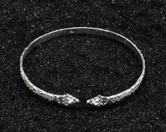 Handmade Sterling Silver West Indian Bangle: Berry Vine Grape