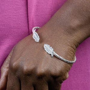 Grenada Bangle Handmade in Sterling Silver with Calypso Pattern