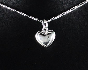Small Heart Pendant with Chain in .925 Sterling Silver