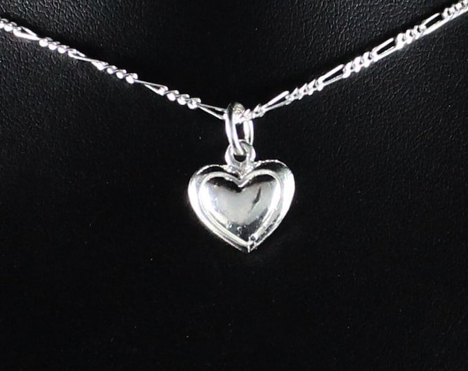 Small Heart Pendant with Chain in .925 Sterling Silver