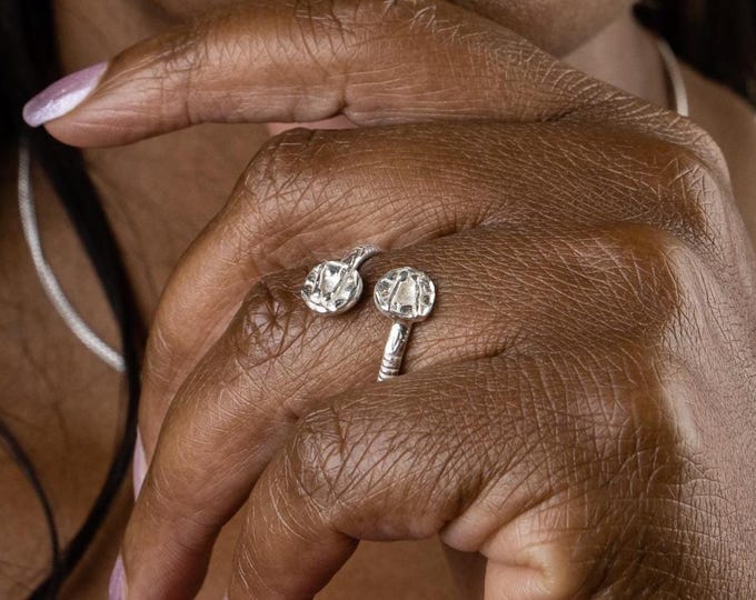 Adjustable Ring with Steel Pan handmade in .925 Sterling Silver