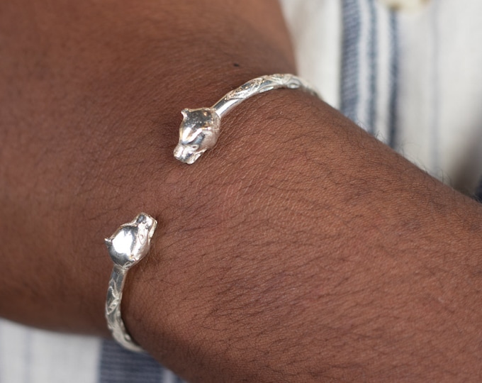 Panther West Indian Bangle Handmade in .925 Sterling Silver .125 gauge