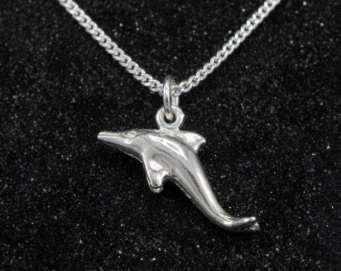 Dolphin Pendant with Chain in .925 Sterling Silver