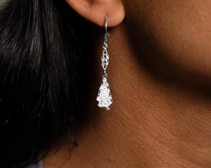 St. Lucia Map Earring by Caribbijou in Sterling Silver