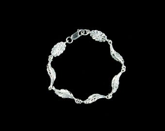 Leaf Foliage Chain Bracelet Handmade in 925 Sterling Silver