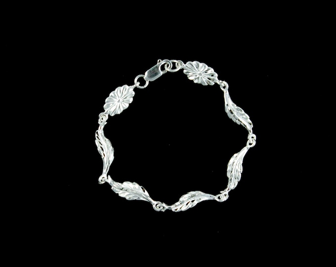 Leaf Foliage Chain Bracelet Handmade in 925 Sterling Silver