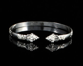 Sterling Silver Baby Bangle: Handmade West Indian Grape Vine Design