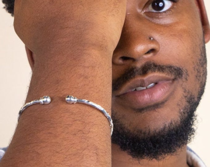 110 Ball Handmade West Indian Bangle Sterling Silver .925