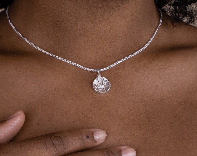 Caribbean Large Steel Pan or Steel Drum Pendant with Chain in 925 Sterling Silver