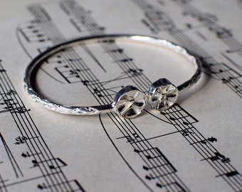 Handmade Sterling Silver West Indian Bangle: Steel Pan Ends