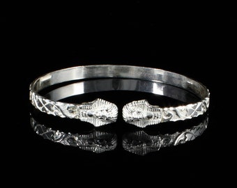 Handmade Sterling Silver West Indian Bangle: Egyptian Sphinx