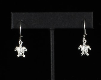 Small Turtle Earrings in .925 Sterling Silver