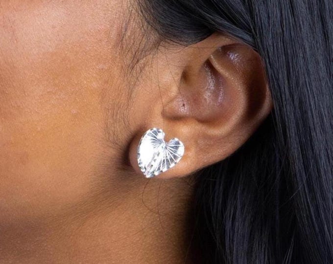 Large Anthurium Flower Earring in .925 Sterling Silver