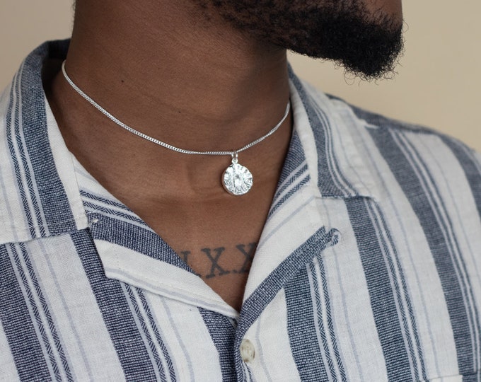 Sterling Silver Steel Drum Pendant Necklace: Caribbean Music Charm