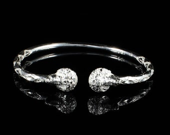 150 West Indian Bangle with Afro Head in Sterling Silver .925