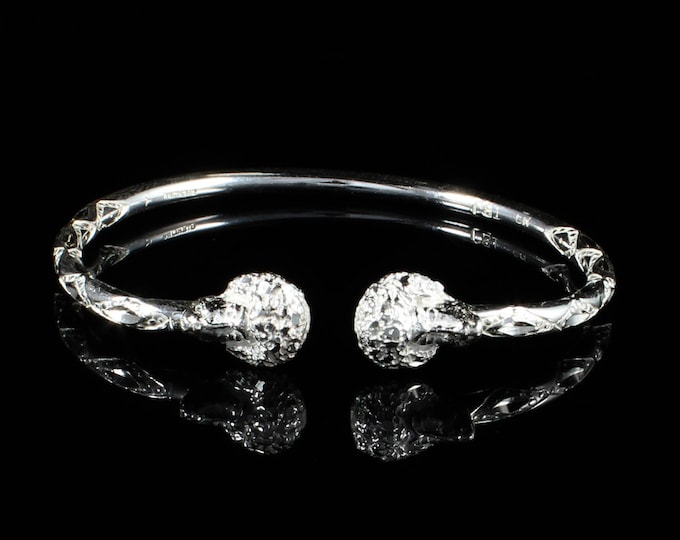 150 West Indian Bangle with Afro Head in Sterling Silver .925