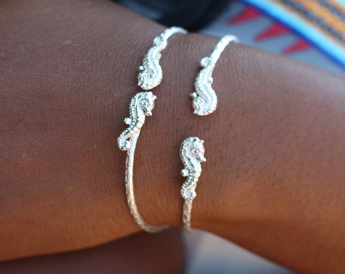 West Indian Bangle 090 SeaHorse Calypso Pattern Handmade .925 Sterling Silver - SOLD INDIVIDUALLY