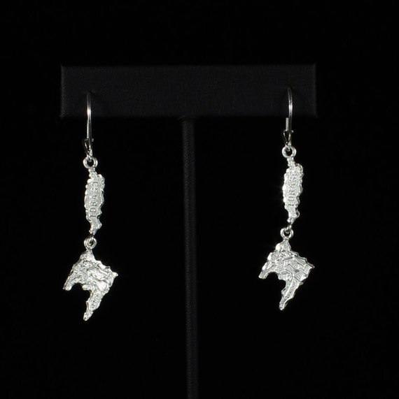 Large Trinidad Map Pendant in 925 Sterling Silver