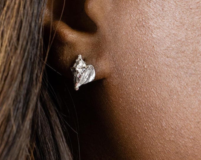 Sterling Silver Conch Shell Earrings