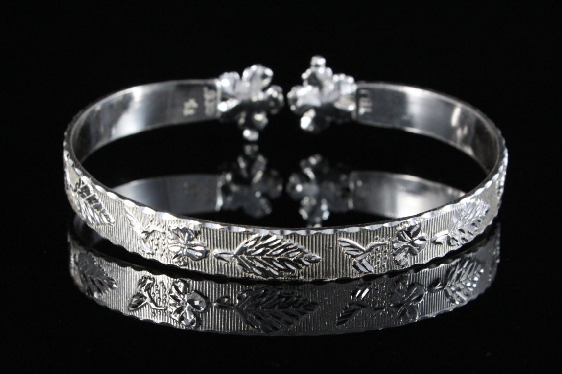 Flat West Indian Bangle Handmade in Sterling Silver .925 with Etsy